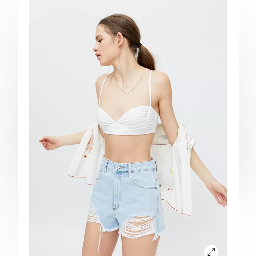 brand new urban outfitter ripped distressed denim shorts 24” with tags